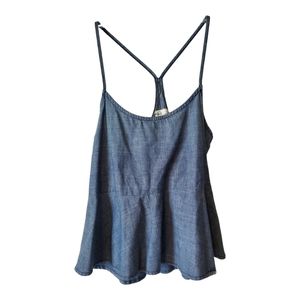 AG Adriano‎ Goldschmied chambray racerback peplum top